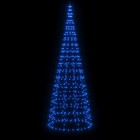 Vidaxxl LED juletræ på flagstang 550 LEDs 300 cm blå