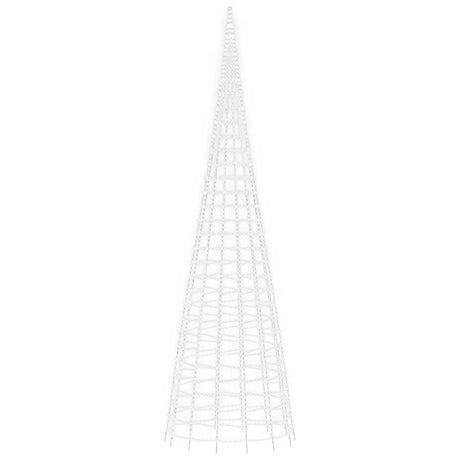 Vidaxxl LED juletræ på flagstang 3000 LED'er kold hvid 800 cm