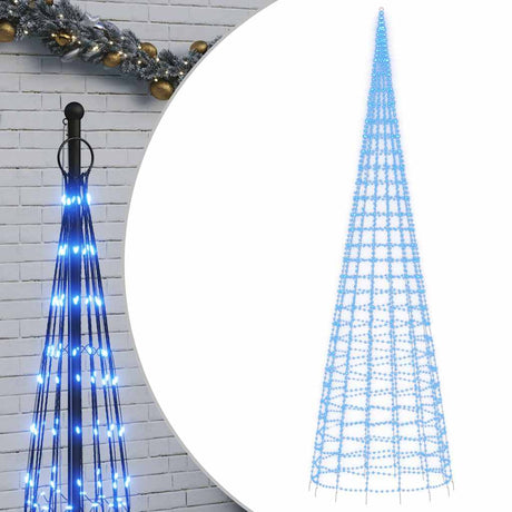 Vidaxxl LED juletræ på flagstang 3000 LEDs 800 cm blå