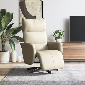 Vidaxl fauteuil verstelbaar met voetensteun kunstleer crèmekleurig