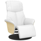 Vidaxl fauteuil verstelbaar met voetensteun kunstleer wit
