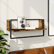Vidaxl wandschap met stang 65x25x30 cm gerookt eikenkleurig