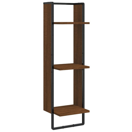 Vidaxl wandrek 3-laags 30x25x100 cm bewerkt hout bruin eikenkleur