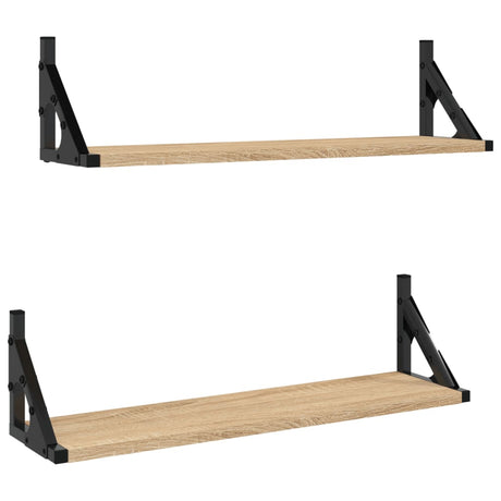 Vidaxl wandschappen 2 st 60x15x15,5 cm sonoma eikenkleurig