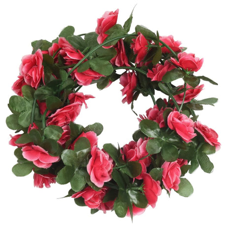 Vidaxx juleguirlander med blomster 6 stk 250 cm forårspink rød