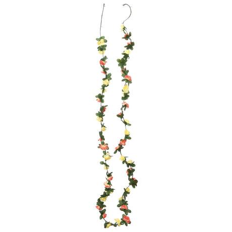 VidaXL blomsterguirlander 6 stk 250 cm forårssolnedgangsrød