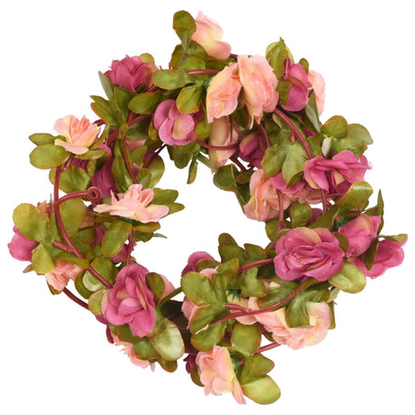 VidaXL blomsterguirlander 6 stk 250 cm pink rød