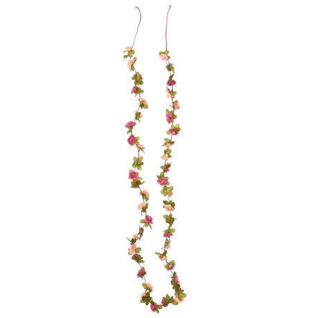 VidaXL blomsterguirlander 6 stk 250 cm pink rød