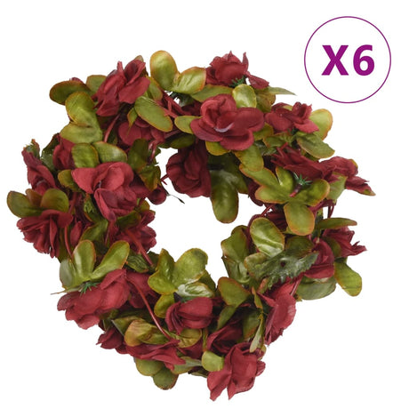 Vidaxx blomsterguirlander 6 stk 250 cm vinrød