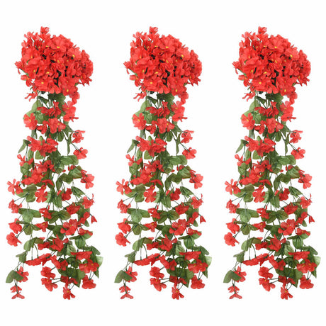 Vidaxx blomsterguirlander 3 stk 85 cm rød