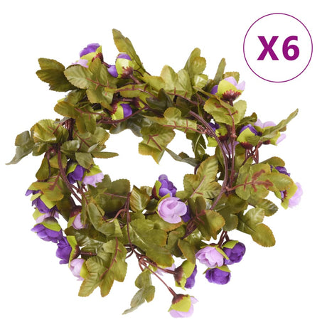 Vidaxx blomsterguirlander 6 stk 215 cm lys lilla