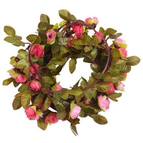 VidaXL blomsterguirlander 6 stk 215 cm rosa rosa