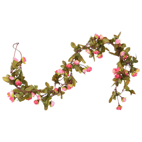 VidaXL blomsterguirlander 6 stk 215 cm rosa rosa