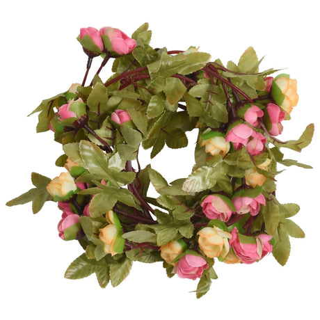 VidaXL blomsterguirlander 6 stk 215 cm pink
