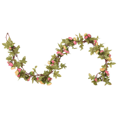 VidaXL blomsterguirlander 6 stk 215 cm pink