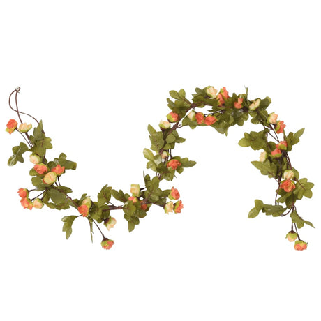 VidaXL blomsterguirlander 6 stk 215 cm solopgang rød