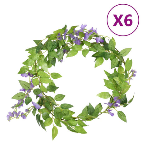 Vidaxx blomsterguirlander 6 stk 200 cm lilla