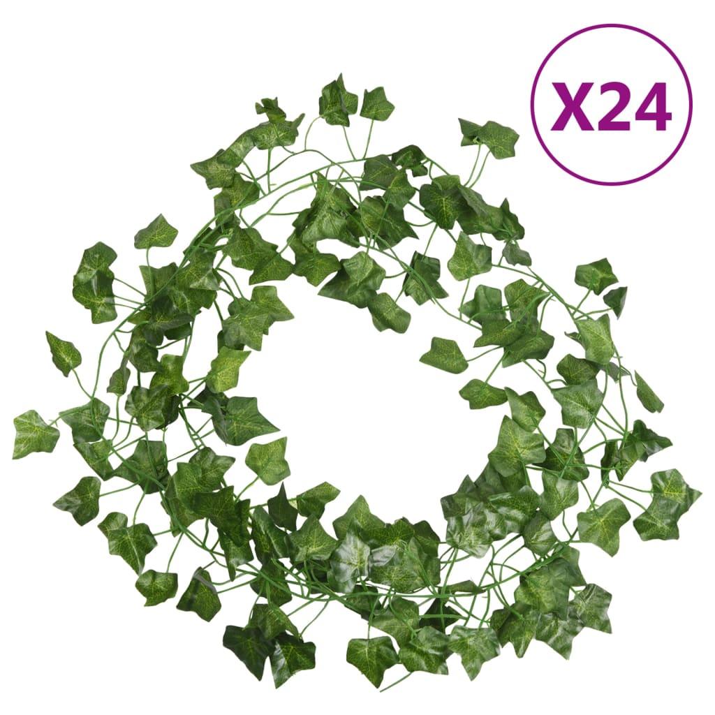 VidaXL juleguirlander efeu 24 stk 200 cm grøn