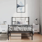 Vidaxl bedframe met hoofd- en voeteneinde metaal zwart 100x200 cm