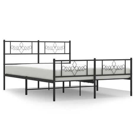 Vidaxl bedframe met hoofd- en voeteneinde metaal zwart 120x200 cm