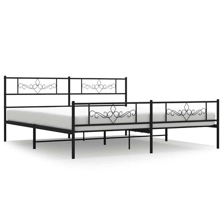 Vidaxl bedframe met hoofd- en voeteneinde metaal zwart 183x213 cm