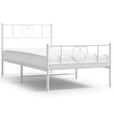 Vidaxl bedframe met hoofd- en voeteneinde metaal wit 90x200 cm