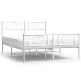 Vidaxl bedframe met hoofd- en voeteneinde metaal wit 120x200 cm