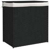 Vidaxl vaskeri kurv med 2 rum 53x35x57 cm poly rottan sort