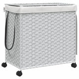 Vidaxl Tøjvaskekurv på hjul 60x35x60,5 cm Rattan White