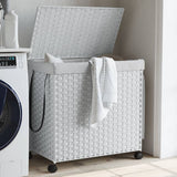 Vidaxl Tøjvaskekurv på hjul 60x35x60,5 cm Rattan White