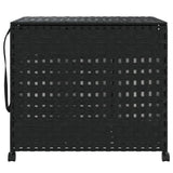 Vidaxl Tøjvaskekurv på hjul 66x35x60 cm Rattan Black