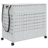 Vidaxl Tøjvaskekurv på hjul 66x35x60 cm Rattan White