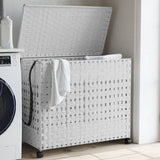 Vidaxl Tøjvaskekurv på hjul 66x35x60 cm Rattan White