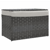 Vidaxl vaskeri kurv med låg 55,5x35x34 cm poly rotting grå