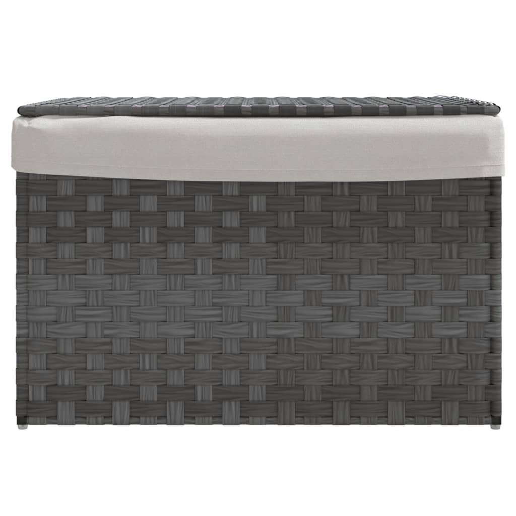 Vidaxl vaskeri kurv med låg 55,5x35x34 cm poly rotting grå
