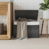 Vidaxl vaskeri kurv med låg 55,5x35x34 cm poly rotting grå
