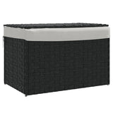 Vidaxl vaskeri kurv med låg 55,5x35x34 cm poly rattan sort