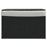 Vidaxl vaskeri kurv med låg 55,5x35x34 cm poly rattan sort