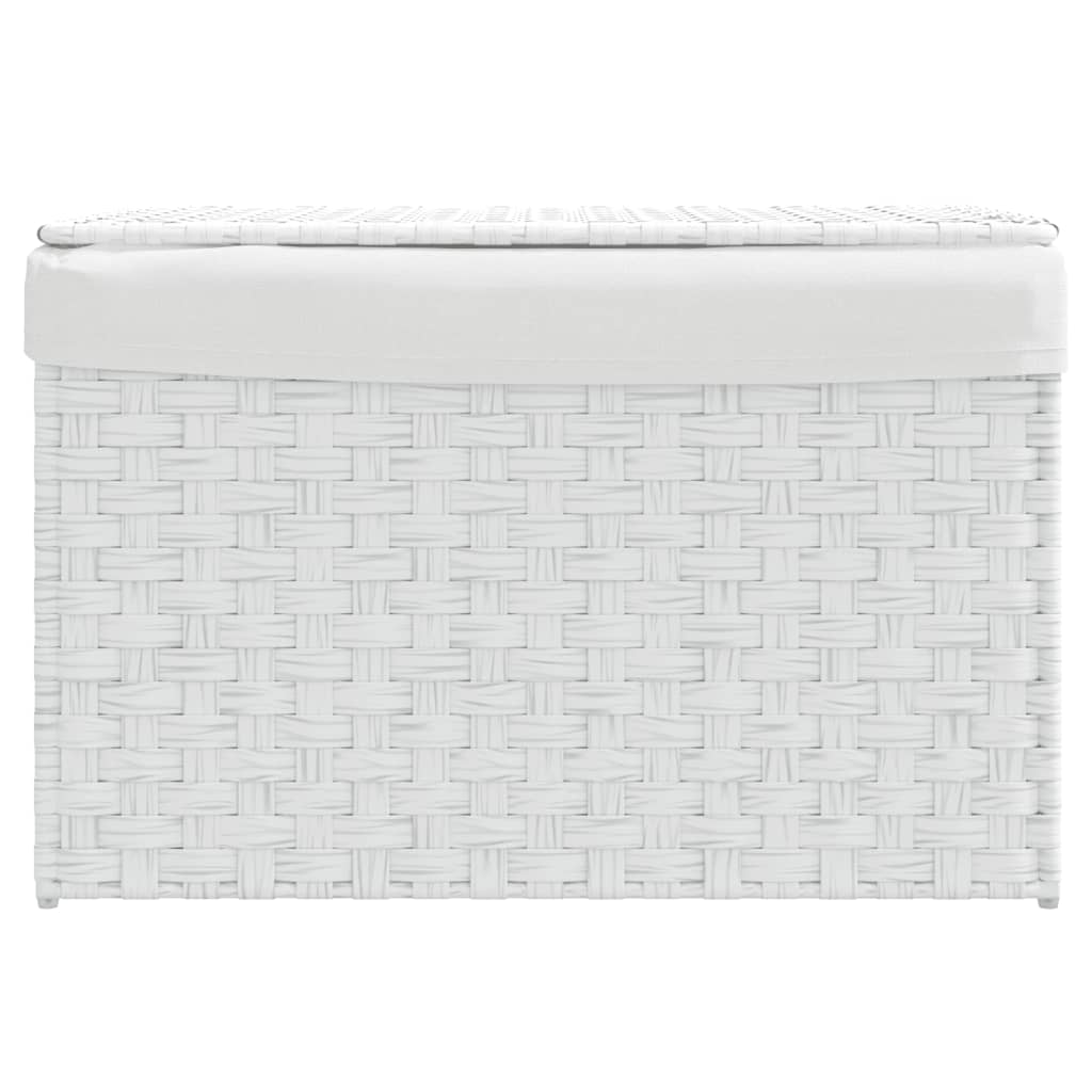 Vidaxl vaskeri kurv med låg 55,5x35x34 cm poly rottan hvid