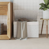 Vidaxl vaskeri kurv med låg 55,5x35x34 cm poly rottan hvid
