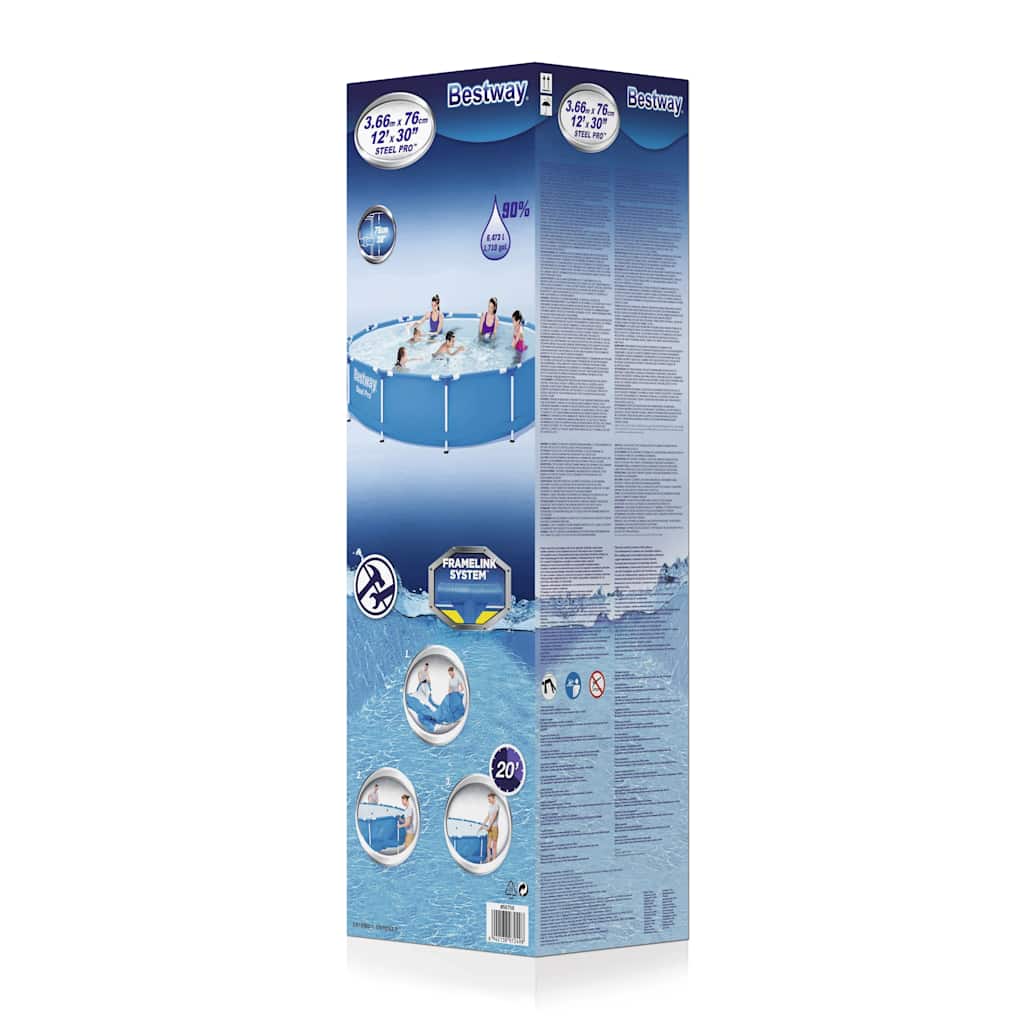 Bestway stål pro frame pool 366x76 cm