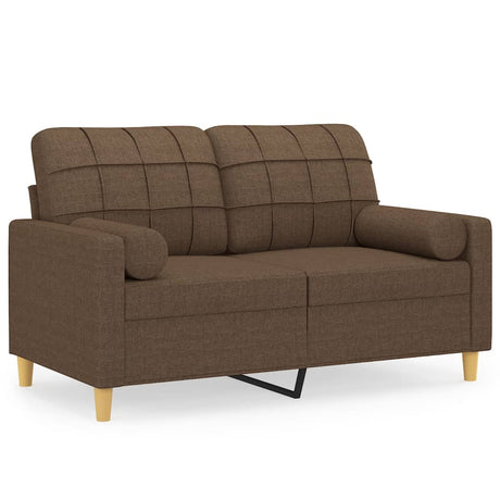 Vidaxl tweezitsbank met sierkussens 120 cm stof bruin