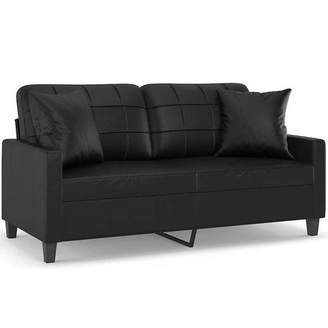 Vidaxl tweezitsbank met sierkussens 140 cm kunstleer zwart