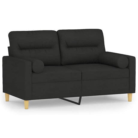 Vidaxl tweezitsbank met sierkussens 120 cm stof zwart