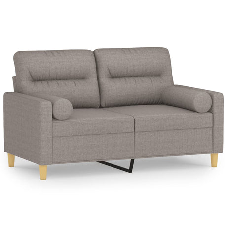 Vidaxl tweezitsbank met sierkussens 120 cm stof taupe