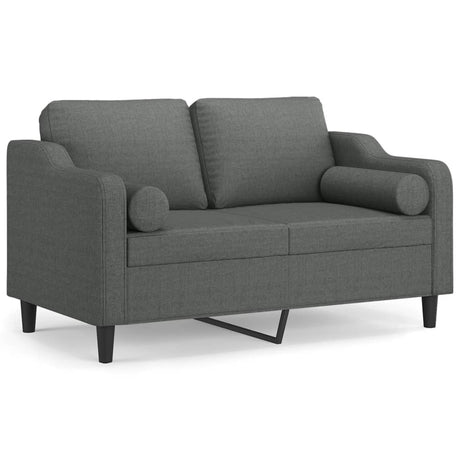 Vidaxl tweezitsbank met sierkussens 120 cm stof donkergrijs