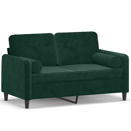 Vidaxl tweezitsbank met sierkussens 120 cm fluweel donkergroen
