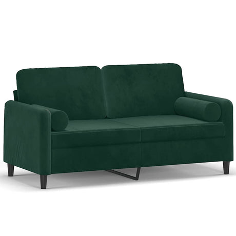 Vidaxl tweezitsbank met sierkussens 140 cm fluweel donkergroen