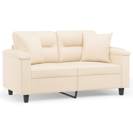 Vidaxl tweezitsbank met kussens 120 cm microvezelstof beige