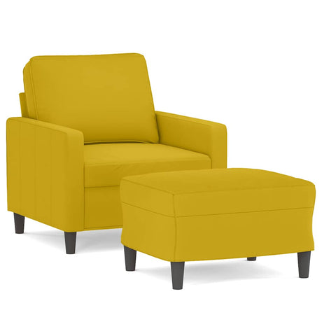 Vidaxl fauteuil met voetenbank 60 cm fluweel geel